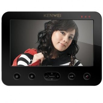 Цветной монитор видеодомофона без трубки (hands-free) - KW-E706C-W200 черный